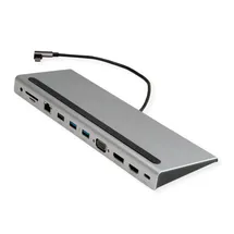 Value Dockingstation (USB-C, 8 Ports), Dockingstation + USB Hub, Grau
