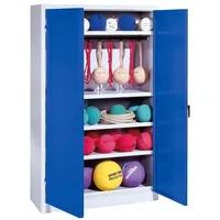 C+P Sportgeräteschrank mit Vollblech-Flügeltüren (Typ 2), HxBxT 195x120x50 cm,