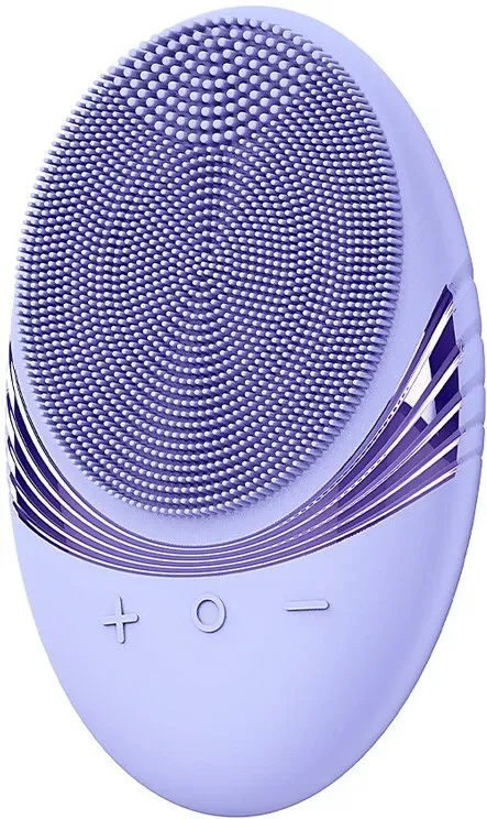 Sunluxy JMY-103 Gesichtsreinigungsbürste, 5 Vibrationsmodi, sanfte Reinigung mit Silikonbürstenkopf, tragbares Aufhängeschlaufendesign, Schönheitsbehandlung für zu Hause, Lila