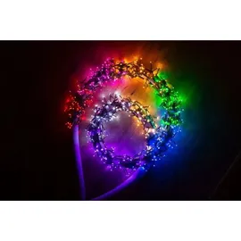 IDENA Galaxy Regenbogen 800 LED Lichterkette NewTec mit 8 Stunden Timer Funktion & Dimmer, inkl. Netzteil, ca. 17,8 m - Außen