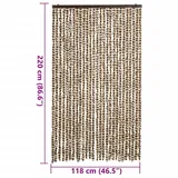 vidaXL Fliegenvorhang Beige und Braun 118x220 cm Chenille