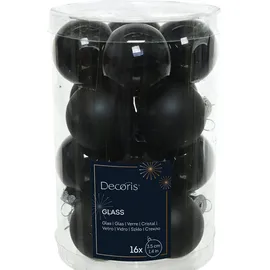 Kaemingk Weihnachtsbaumkugeln Glas Ø 3,5 cm 16 Stück schwarz