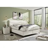 ed exciting design Boxspringbett VLIELAND Premium 9-Zonen-Tonnentaschenfederkern Duo-Matratze mit Kokosmatte beige