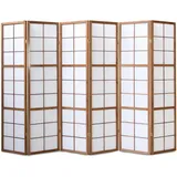 Homestyle4u Paravent Braun Holz 264x175x2 cm, Wohnzimmer, Raumteiler & Paravents, Paravents