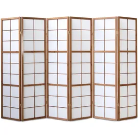 Homestyle4u Paravent Braun Holz 264x175x2 cm, Wohnzimmer, Raumteiler & Paravents, Paravents