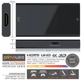 Primewire HDMI 2.0b Extender Verstärker UHD 2160p 60hz, Hdmi-buchse zu Hdmi-buchse
