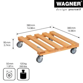 Wagner Pflanzenroller PALETTI 38 x 38 x 9,5 cm Holz braun