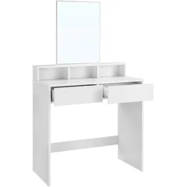 VASAGLE Schminktisch rechteckig Melamin, Spanplatte weiß 40,0 x 40,0 x 140,0 cm, 1 St.