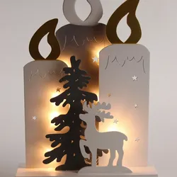 FHS LED-Silhouette Kerzen warmweiß