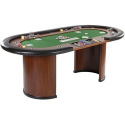 GAMES PLANET Spieltisch Games Planet Pokertisch „Royal Flush“, Farbwahl, Massiver Poketisch, Pokertable-Black-Jack, Casino-Table, Farbwahl grün