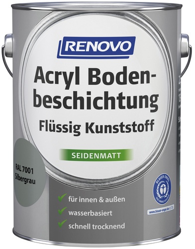 RENOVO Bodenbeschichtung/Flüssigkunststoff seidenmatt, silbergrau RAL 7001