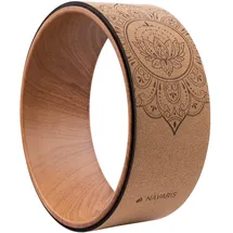 Navaris Yoga Rad Wheel aus Kork - 33 cm Yogarad für Pilates Gymnastik - Yoga Rolle - Fitness Ring für Stretching - Rückenrolle