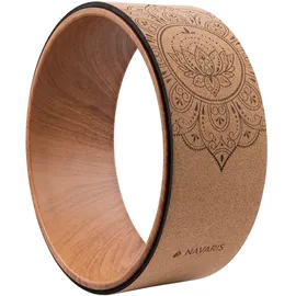 Navaris Yoga Rad Wheel aus Kork - 33 cm Yogarad für Pilates Gymnastik - Yoga Rolle - Fitness Ring für Stretching - Rückenrolle