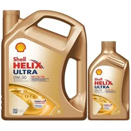 Shell Helix Ultra ECT C2 C3 0W-30 5 Liter %2B 1 Liter GRATIS