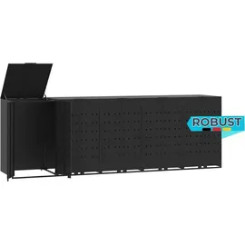 deluke Mülltonnenbox GORILO 345 x 117 x 79 cm schwarz