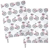 Krasilnikoff Geschirrhandtuch Bikes, 50x70 cm, rosa