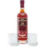 Ron Centenario Fundación 20 Sistema Solera Rum 40% Vol. 0,7l in Geschenkbox mit 2 Tumbler