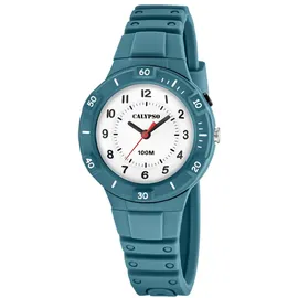 Calypso K5886/1 Quarzuhr 10 mm Aluminiumgehäuse Petrol Sportarmband Blau/Weiß onesize