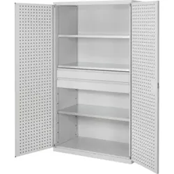 Kappes Großvolumenschrank RasterPlan RAL 7035 Tür innen Lochplatten Ausstattung 3