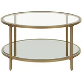 Beliani Couchtisch Gold, Transparent, Glas, 70x40x70 cm Wohnzimmer, Wohnzimmertische, Couchtische