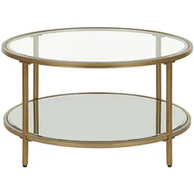 Beliani Couchtisch Gold, Transparent, Glas, 70x40x70 cm Wohnzimmer, Wohnzimmertische, Couchtische