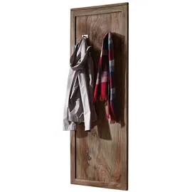 MASSIVMOEBEL24.DE Wandgarderobe Sheesham 55 x 3 x 150 cm Grau Geölt