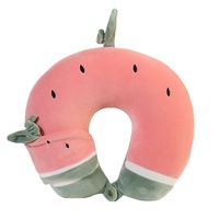 Reisekissen Nackenkissen Obst U-Shaped Nackenhörnchen Kopfstütze mit Augenbinde Nackenstützkissen für Kinder und Erwachsene, Reisen im Auto Flugzeug (Wassermelone)