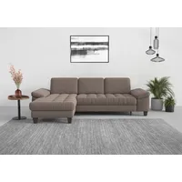 sit&more Ecksofa SIT & MORE "Westham L-Form", grau (taupe), B:275cm H:88cm T:172cm, 90% Polyester 10% Polyamid, Sofas, Ecksofa, Recamiere, mit oder ohne Bettfunktion, Bettkasten, Füße wengefarben