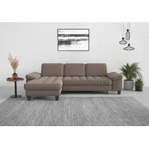 sit&more Ecksofa SIT & MORE "Westham L-Form", grau (taupe), B:275cm H:88cm T:172cm, 90% Polyester 10% Polyamid, Sofas, Ecksofa, Recamiere, mit oder ohne Bettfunktion, Bettkasten, Füße wengefarben