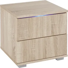 Priess Nachtkommode mit LED-Beleuchtung und Push-to-open
