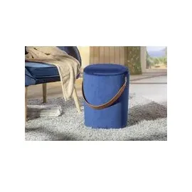 Interlink Sitzhocker Samt 35 x 45 x 35 cm Blau