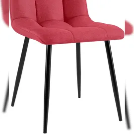 CLP 4er Set Esszimmerstühle Antibes Stoff rot