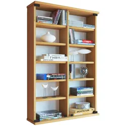 VCM Zuntisa Regal CD,DVD Aufbewahrung 12 Ablagen Buche dekor.