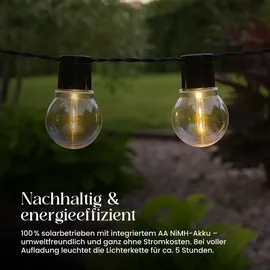 StarTrading LED Lichterkette Solar 180 cm klar warmweiß