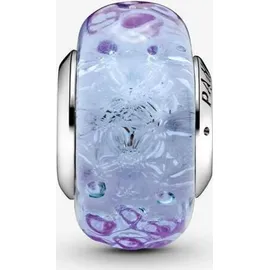 Pandora Wellenförmiges Lavendelblaues Murano-Glas Charm Silber 798875C00
