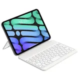 HOU Tastatur Hülle für iPad Mini 7. Generation 2024, Ultra Slim Wireless Tastatur Nur 210g, Magnetische Tastatur Hülle Kompatibel mit iPad Mini 6 (8.3), Weiß, QWERTZ