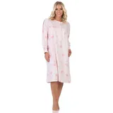 normann Langarm Nachthemd klassische Design Knopfleiste am Hals, - 88987 in rosa | Gr.: 52-54