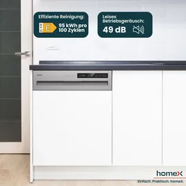 Homex DWSI601449E Einbau-Geschirrspüler (teilintegrierbar, 598 mm)