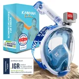 Die Preisgekrönte KAIMANA® Schnorchelmaske Kinder inkl. Tragetasche - absolut CO2 sichere Tauchmaske Kinder - Tauchermaske Kinder - Taucherbrille Kinder 4 Jahre - Kinder Schnorchelmaske