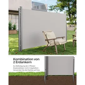 Songmics Erdanker Bodenanker für Standpfosten grau