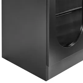 Beliani Vitrine mit Glastüren LANGFORD 100 cm Schwarz