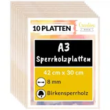 Creative Deco Sperrholzplatte 8mm 10-tlg 420 x 300 mm