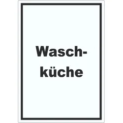 Waschküche Aufkleber mit Text Waschraum hochkant A2 (420x594mm)