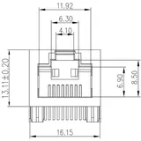 Weidmüller RJ45C5E R1U 2.8N4N RL 2638490000 Buchse Polzahl 8 Schwarz, Cyan 200St.