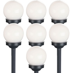 Kugelleuchte Solar 10 cm Solarleuchte Kugel Garten LED Gartendeko Solarkugel für Außen klein, Leuchtdauer ca. 6-8 Stunden, H 38 cm, 7er Set