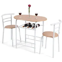 Esstisch mit 2 Stühlen Holzfarbe Esszimmer Essgruppe für Esszimmer Kombipakete Küchentisch,Tresentisch,Sitzgruppe