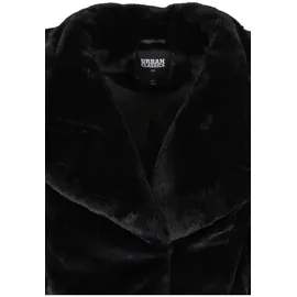 URBAN CLASSICS Ladies Lapel Teddy Jacket - Schwarz
