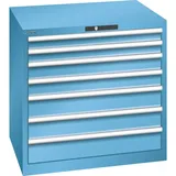 LISTA Schubladenschrank 45x36E, (BxTxH) 870x725x850mm, 7 Schubladen TK 200kg, lichtblau, AUTO Lock