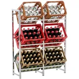 TPFLiving Getränkeskistenständer, Chrom, Metall, 91x31x112 cm, Küchenzubehör, Flaschenträger