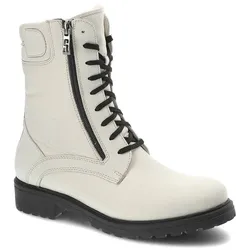Weiße Stiefeletten Simen Modische Damenschuhe Aus Leder, 37
